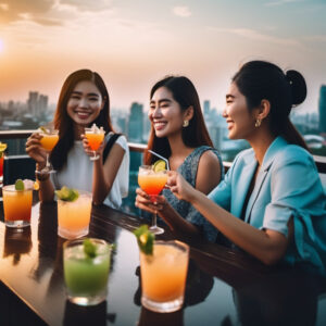 rooftopbar with thai ladies