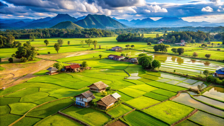 The Country Of Thailand The Issan Rural Rice Fi